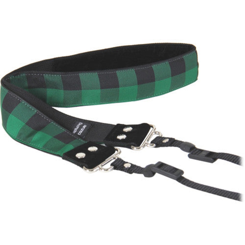 Capturing Couture Buffalo Plaid 1.5″ Camera Strap (Green)