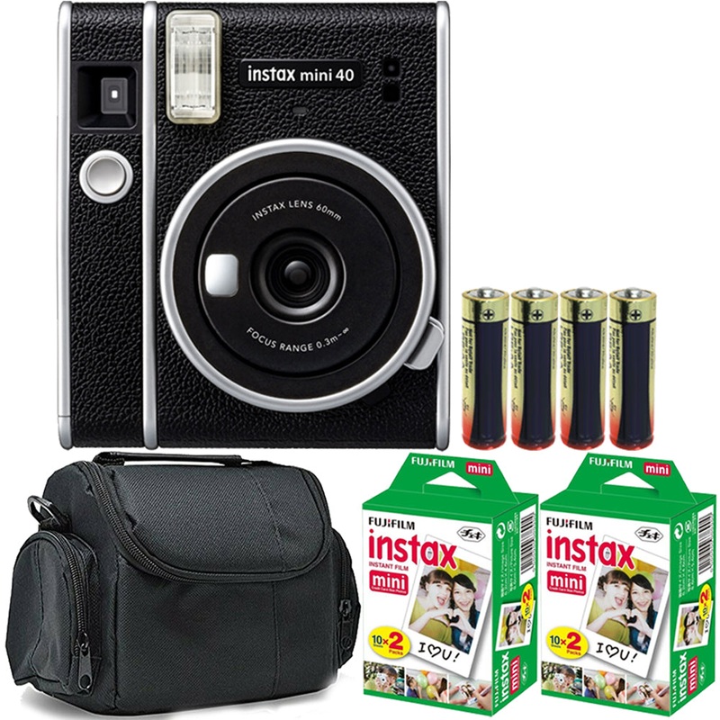 Fujifilm Instax Mini 40 Instant Film Camera with Two 2×10 Fujifilm Mini Film Pack Accessory Kit