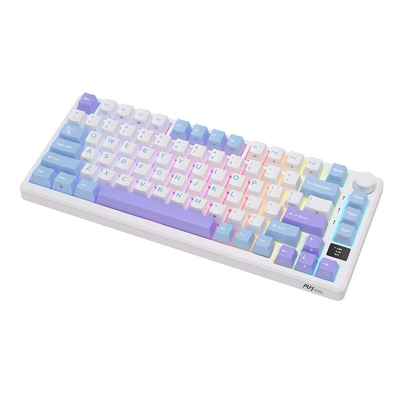 Royal Kludge RK M75 Gasket Structure 75% Layout Mechanical Keyboard (Taro Milk) Harris Technology