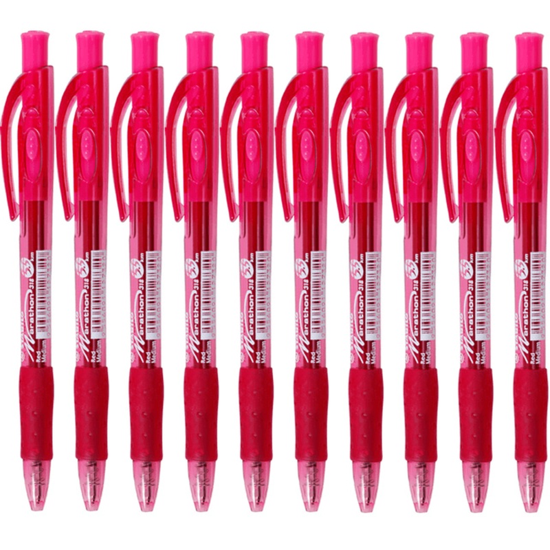 Stabilo Marathon 318 Ballpoint Pen Medium (Red) [Box 10] SuperOffice