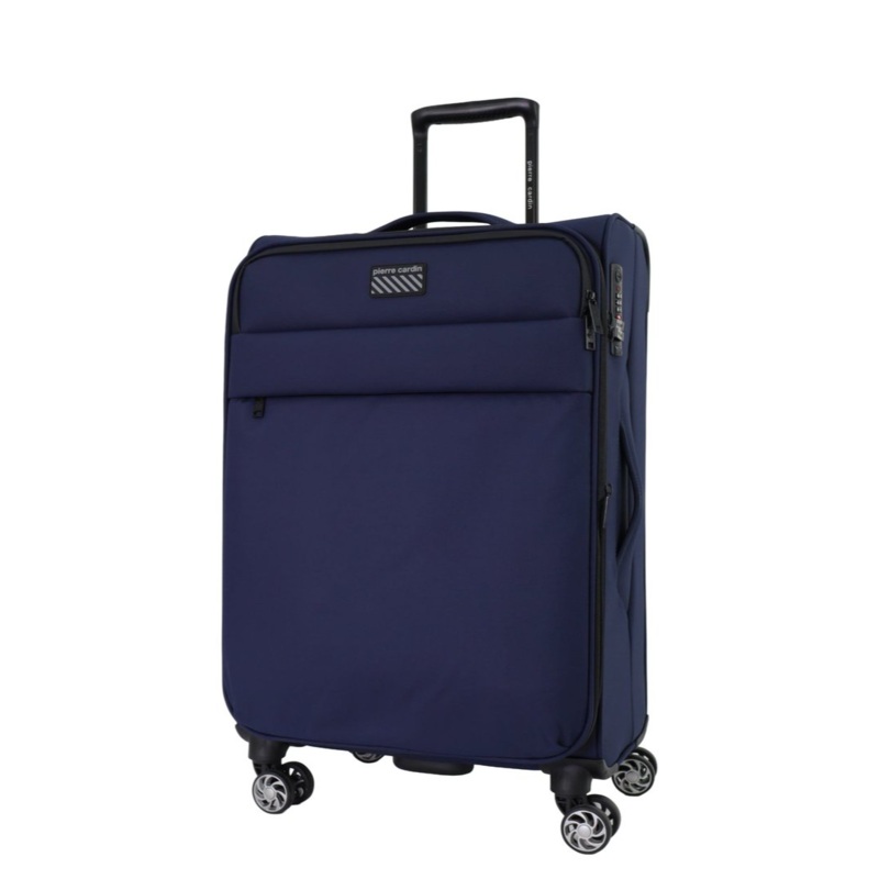 Pierre Cardin Soft Water-Repellent Medium Suitcase Spinner Travel Luggage (Navy) Orquestra