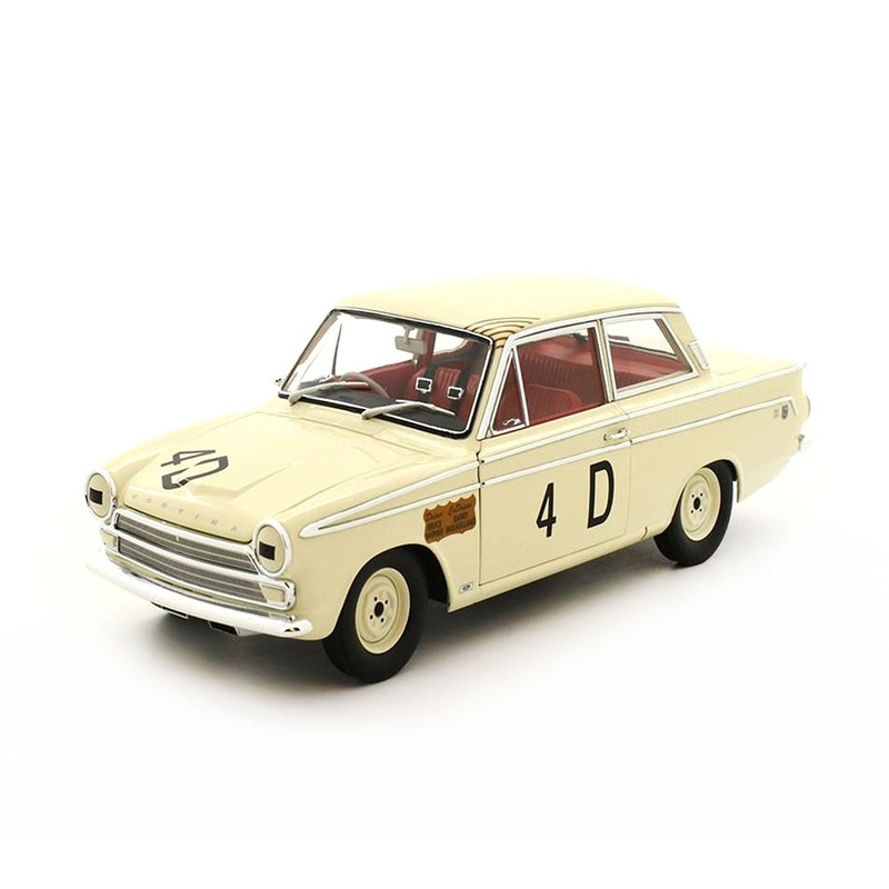 Classic Carlectables 1:18 Scale Ford Cortina GT 500 1965 Bathurst 2nd Place Model Car (Beige) Above Toys