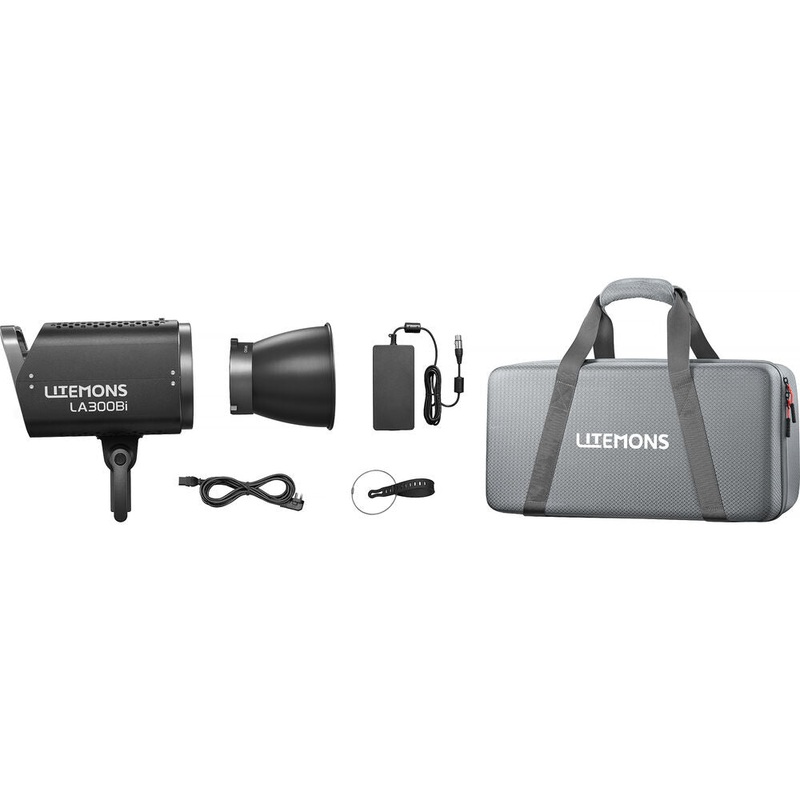 Godox Litemons LA300Bi Bi-Colour LED Monolight (Black, Travel Kit)