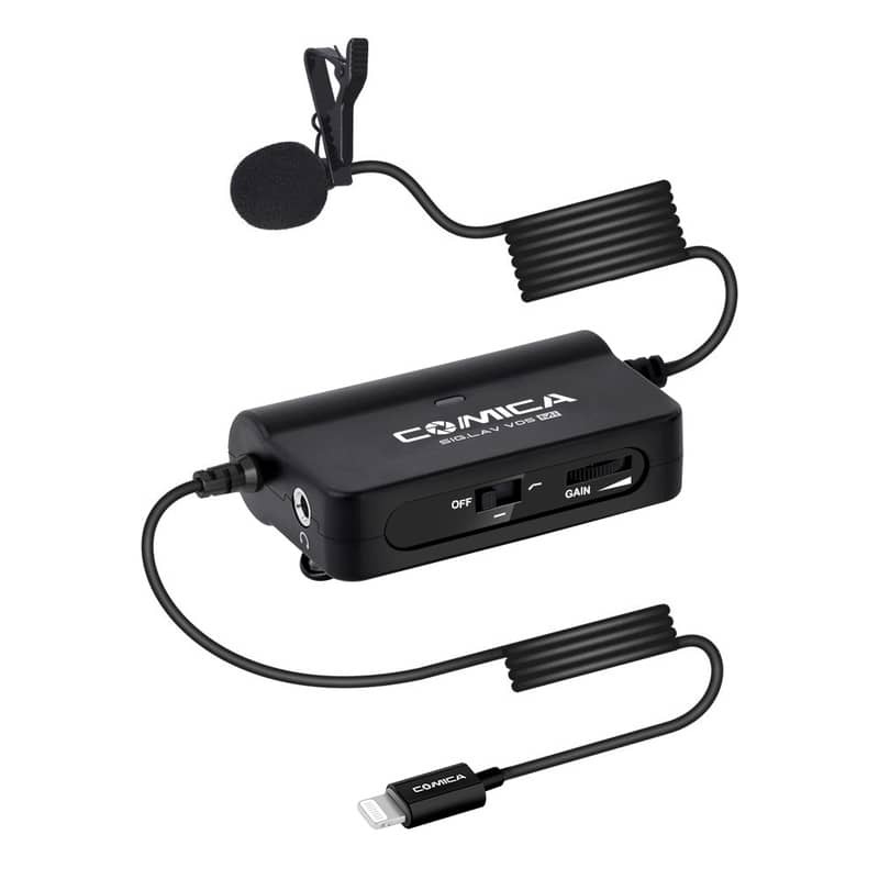 Comica SIG LAV V05 MI Omnidirectional Lavalier Lapel Microphone For iPhone/iPad with Lightning Interface