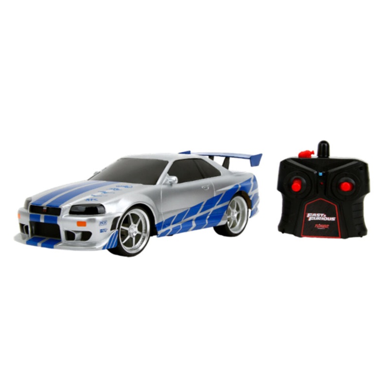 Jada 1:16 Scale Fast & Furious 2002 Nissan Skyline GT-R BNR34 Remote Control Car Above Toys