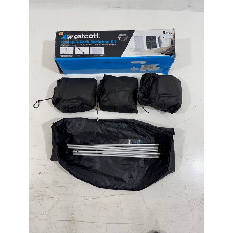 * OPEN BOX GOOD * Westcott X-Drop 3-Pack Backdrop Kit (5′ x 7′)
