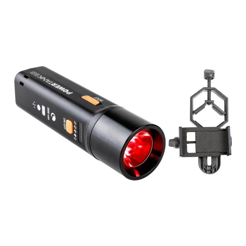 Celestron PowerTank Glow 5000 Red Flashlight and Power Bank with Phone Adapter
