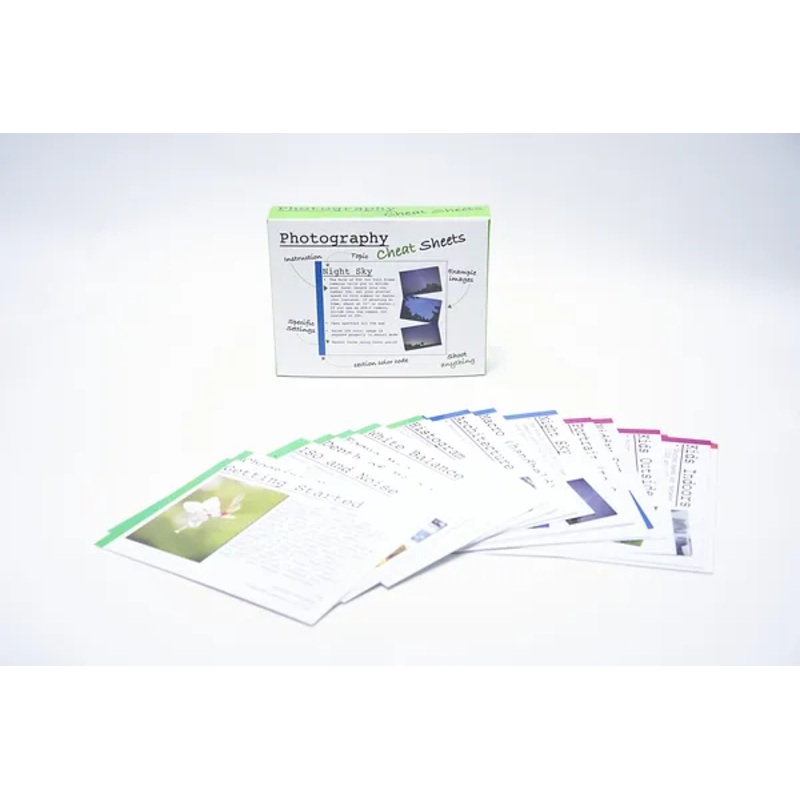 The Photography Cheat Sheetsare the closest thing to having a photography instructor with you as you can get. This set of 31 cards covers every variety of photographic endeavor a hobby photographer is likely to encounter and gives specific settings to…