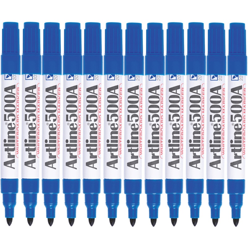 Artline 500A Whiteboard Marker 2mm Bullet (Blue) [Box 12] SuperOffice