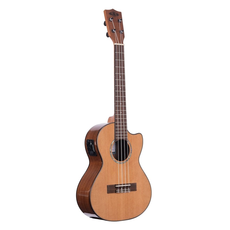Kala Brand Music Co. Gloss Solid Cedar Top Acacia, 4-String Ukulele, Natural, Tenor (KA-SCAC-T-CE)