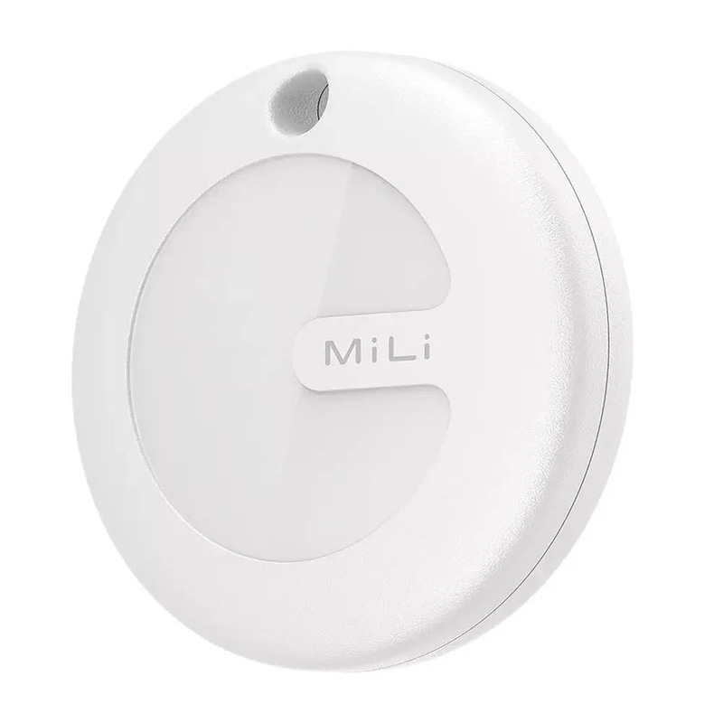 MiLi MiTag Item Locator Keyring Apple “Find My” Compatible with Leather Case – White – Single