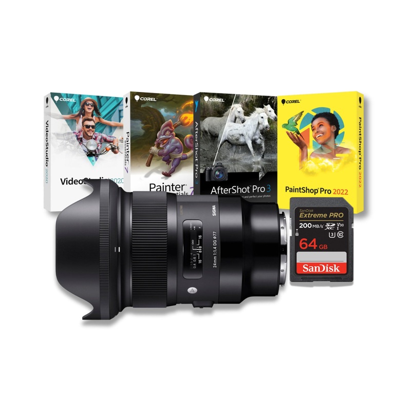 Sigma 24mm f/1.4 DG HSM Art Lens for Leica L Mount Cameras (Black) Bundle