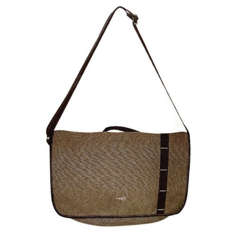 FIB Canvas Messenger Bag with Laptop Sleeve (Khaki) Boutique Retailer