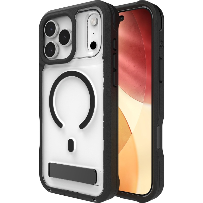 ZAGG Rainier Snap Kickstand + Camera Control Button Case for iPhone 17 Pro Max (Black)
