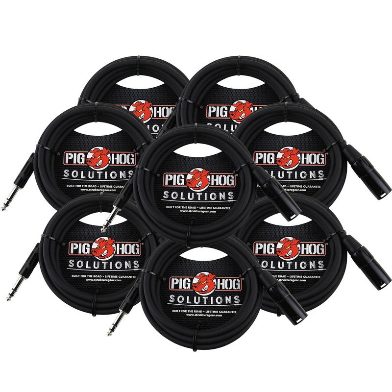 8x Pig Hog 1/4″ TRS to XLR Balance Adaptor Cable, 25 Feet PX-TMXM25