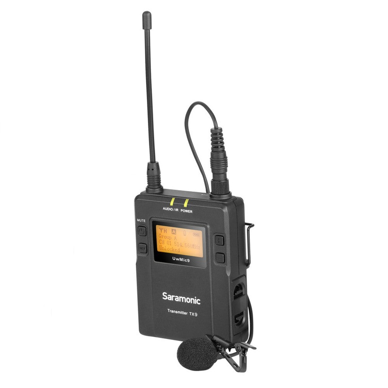 CLEARANCE Saramonic UwMic9 TX9 UHF Bodypack Transmitter & SR-M1 Omnidirectional Clip-On Lavalier for UwMic9 Receivers