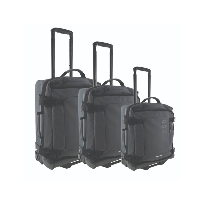 3pc GAP Soft-Shell Suitcase Lockable Travel Trolley Luggage Set 73cm Charcoal Orquestra
