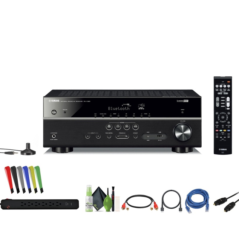Yamaha RX-V385 5.1-Channel AV Receiver Bundle