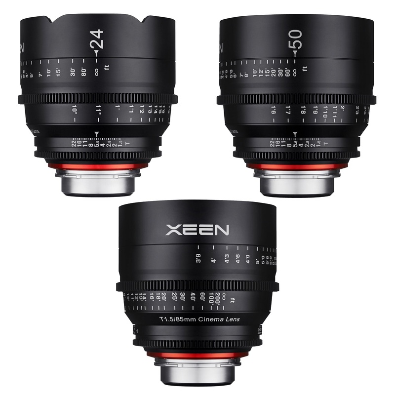 24, 50, 85mm T1.5 XEEN Pro Cinema Lens Bundle Canon EF