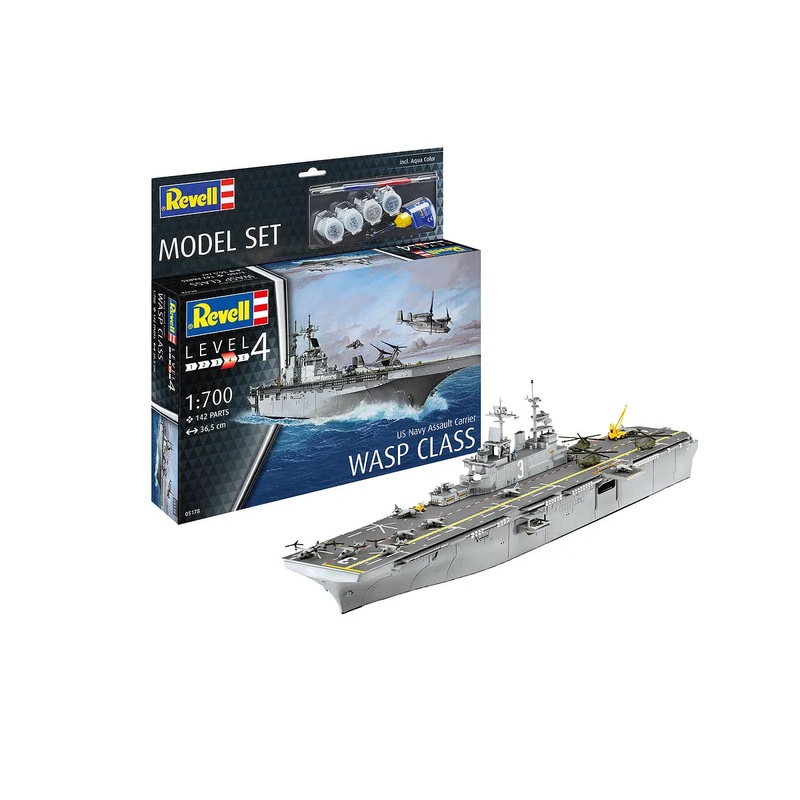 Revell 1/700 Assault Carrier USS WASP Class Scaled Plastic Model Starter Kit Hobbies Direct