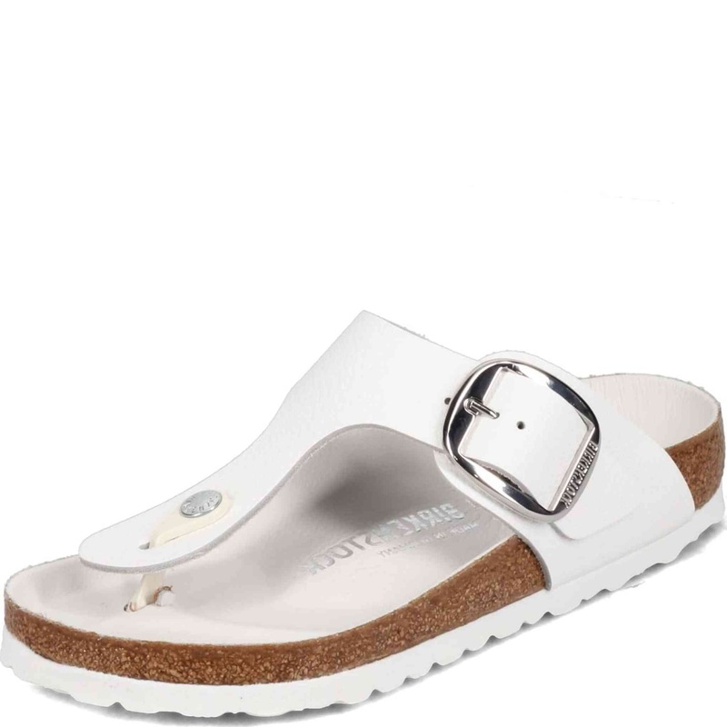 Birkenstock Women’s Gizeh Big Buckle Sandals, White, 8 Medium US