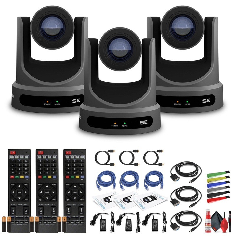 3 x PTZOptics Move SE PTZ Camera with 20x Optical Zoom (Gray) (PT20X-SE-GY-G3)