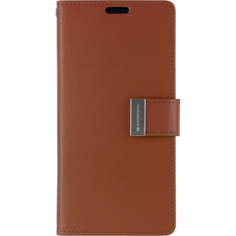 Goospery Rich Diary Case for iPhone 13 Pro – Brown/Black Exyon
