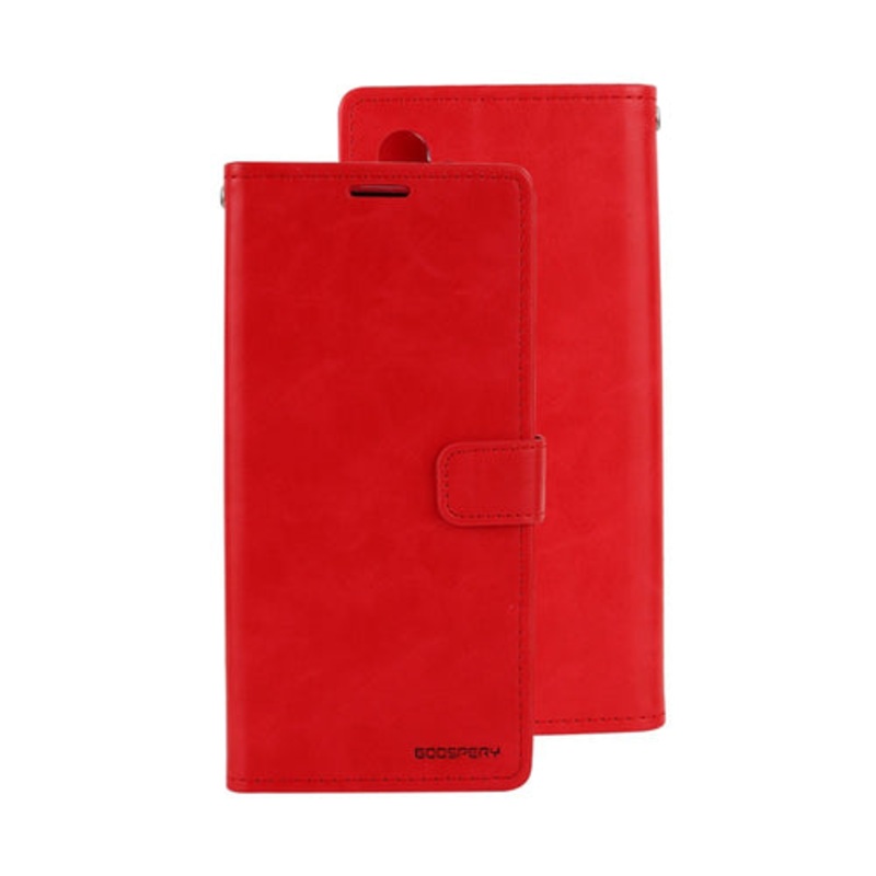 Goospery Bluemoon Diary for Galaxy S10 Plus in Black, Brown, Gold, Hot Pink, Mint, Navy, Red, Rose Gold, Wine – Red Phonnic