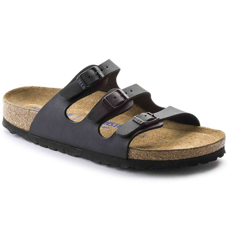 Birkenstock Women’s Florida Soft Footbed Birko-Flor Black Sandals – 39 M EU / 8-8.5 B(M) US