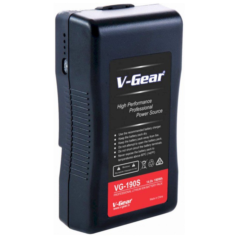 V-Gear VG-190S V-Mount 14.8V, 190Wh Li-ion Rechargeable Battery Single Kit
