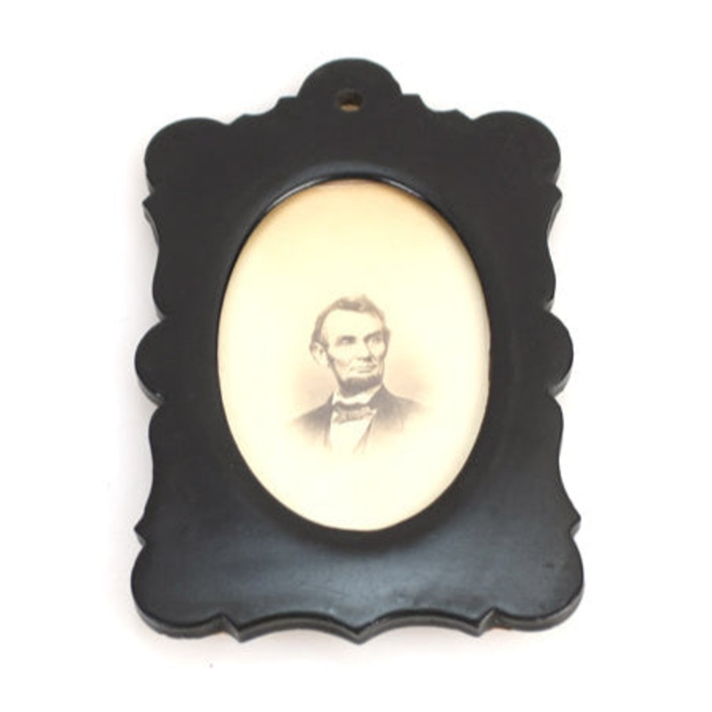 1865 Abraham Lincoln, In Gutta Percha Frame, Vintage CDV