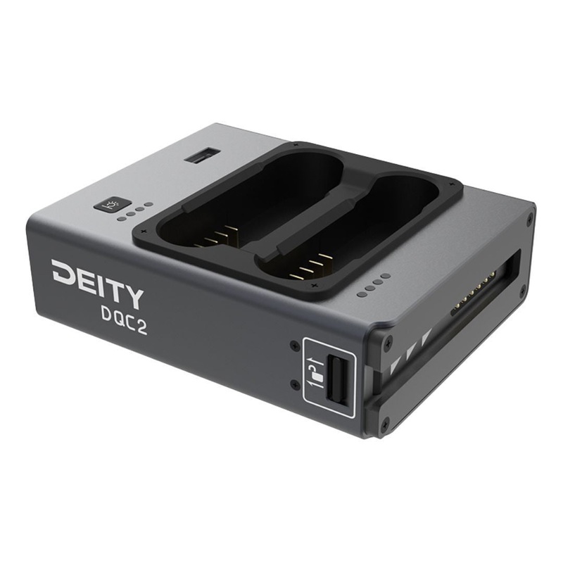 Deity DQC2 2-Bay Smart Battery Charger with Battery Indicator and USB-C Power Input Ports (Black)