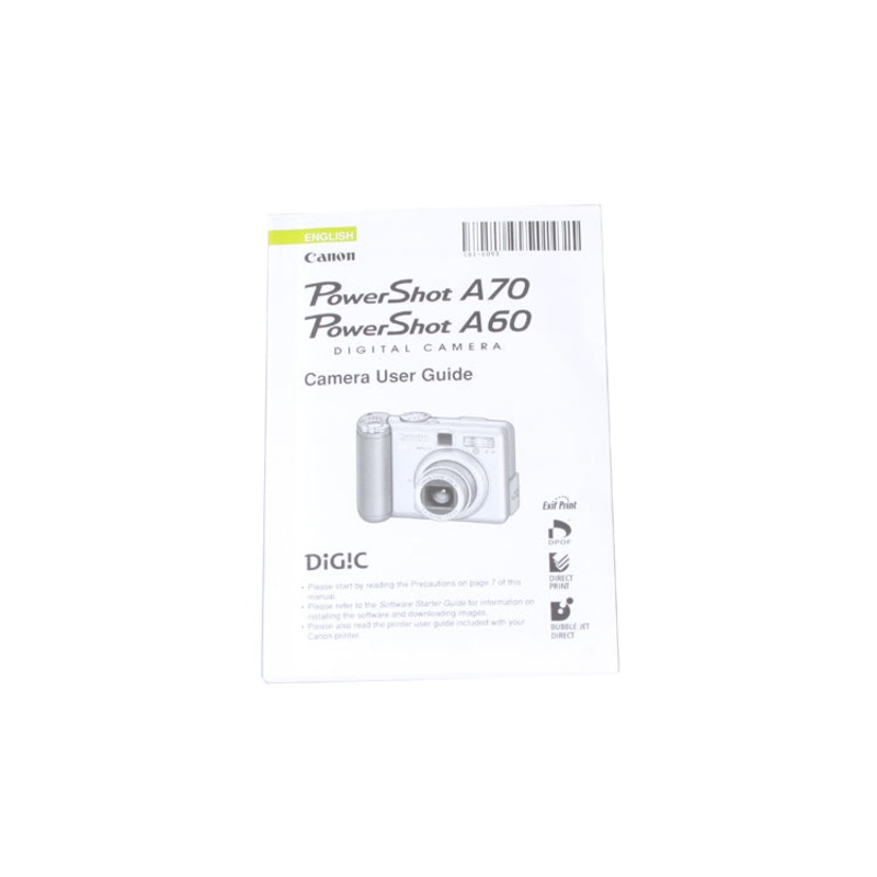 A60 A70 Canon Powershot Camera User Instruction Owners Manual Operating