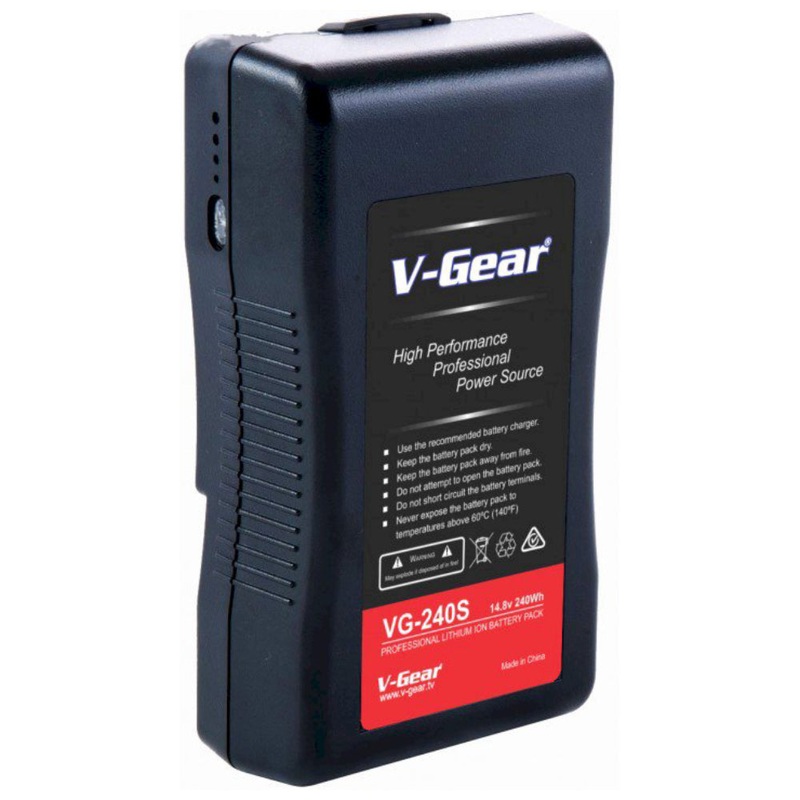 V-Gear VG-240S V-Mount 14.8V, 240Wh Li-ion Rechargeable Battery Single Kit