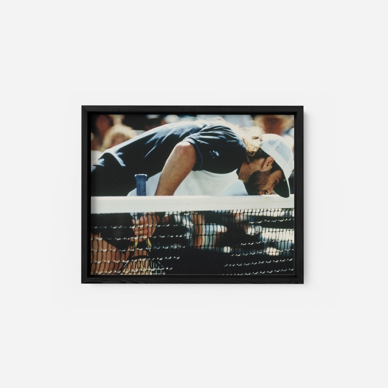 Andre Agassi Kissing Net SMALL  11×14 inches Black