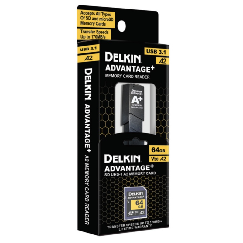 Delkin 64gb SD V30 W/Reader