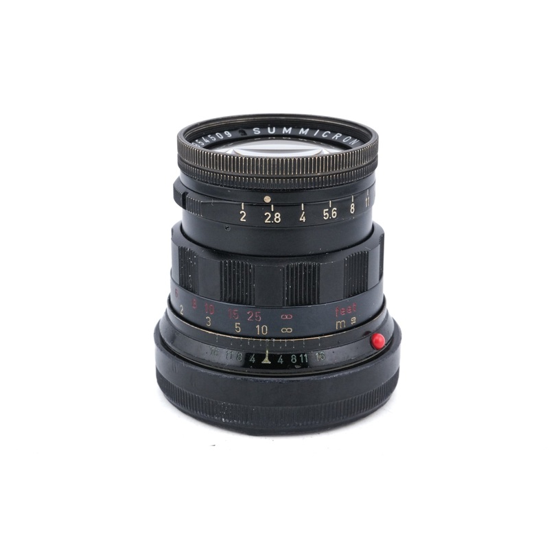Leica 50mm f2 Summicron (Type II) (Black Paint, 11117) + Lens Hood (IROOA / 12571)