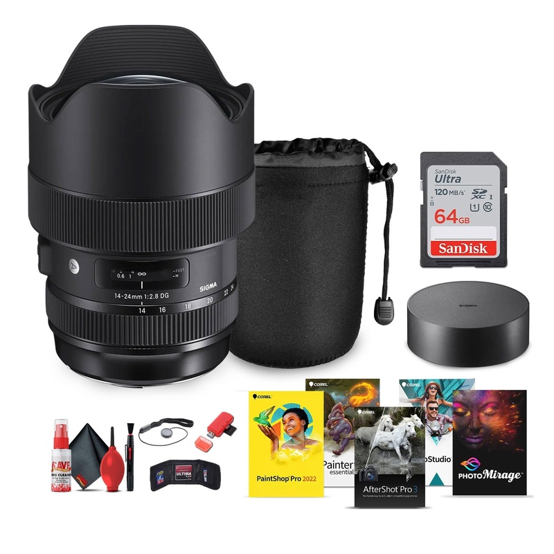 Sigma14-24mm f/2.8 DG HSM Art Lens for Canon EF Bundle