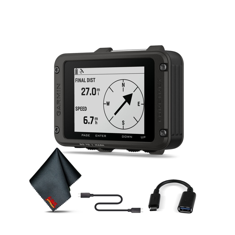 Garmin Foretrex 801 (No Strap) with USB-C Adapter and 6Ave Cleaning Cloth