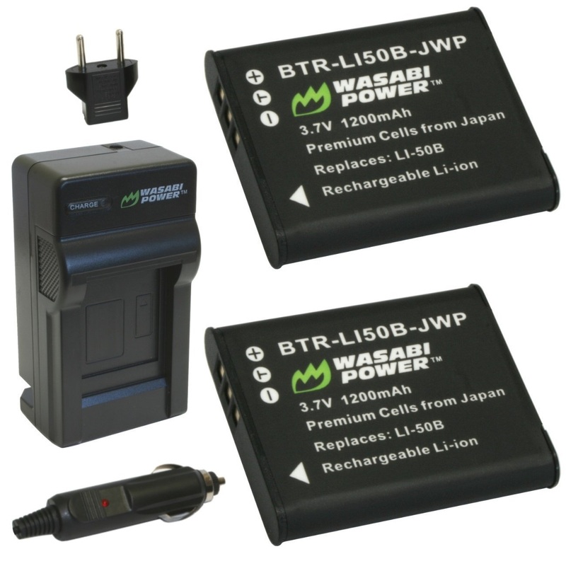 Wasabi Power Battery (2-Pack) and Charger for Ricoh Pentax D-LI92