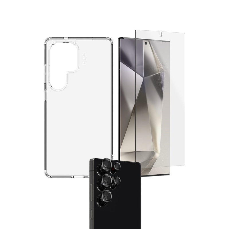 EFM 3-in-1 Case, Screen & Camera Lens Armour Bundle – Galaxy S25 Ultra Clear Force Technology