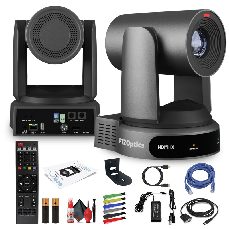 PTZOptics Move 4K PTZ Camera with 30x Zoom (Gray) (PT30X-4K-GY-G3) + Wall Mount