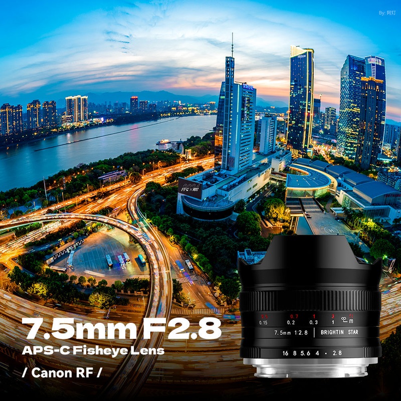 7.5mm F2.8 APS-C Fisheye Manual Focus Lens With ND Filter for Canon RF Mount Fit for Canon RF Mount+ND Filter