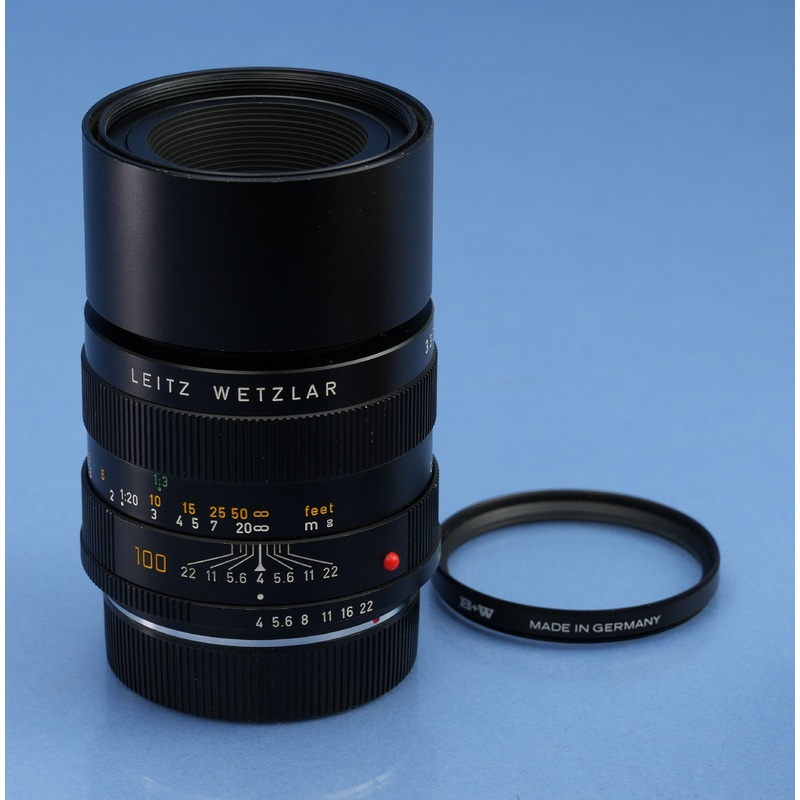 LEICA LEITZ MACRO-ELMAR-R 100MM F4 2ND VERSION 11232 HELICAL +E55 UV FILTER NICE