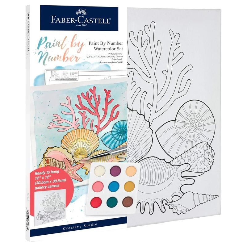Faber-Castell Creative Studio Paint by Numbers Coastal Watercolour Set SuperOffice