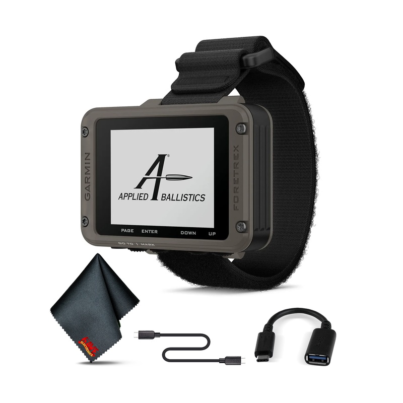 Garmin Foretrex 901 (Ballistic Edition) with USB-C Adapter and 6Ave Cleaning Cloth