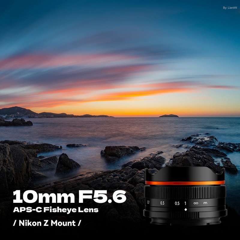 10mm F5.6 APS-C Fisheye Lens Wide-Angle Lens Pancake Lens Manual Fixed Focus Lens Suitable For Nikon Z Mount Black Fit for Nikon Z Mount