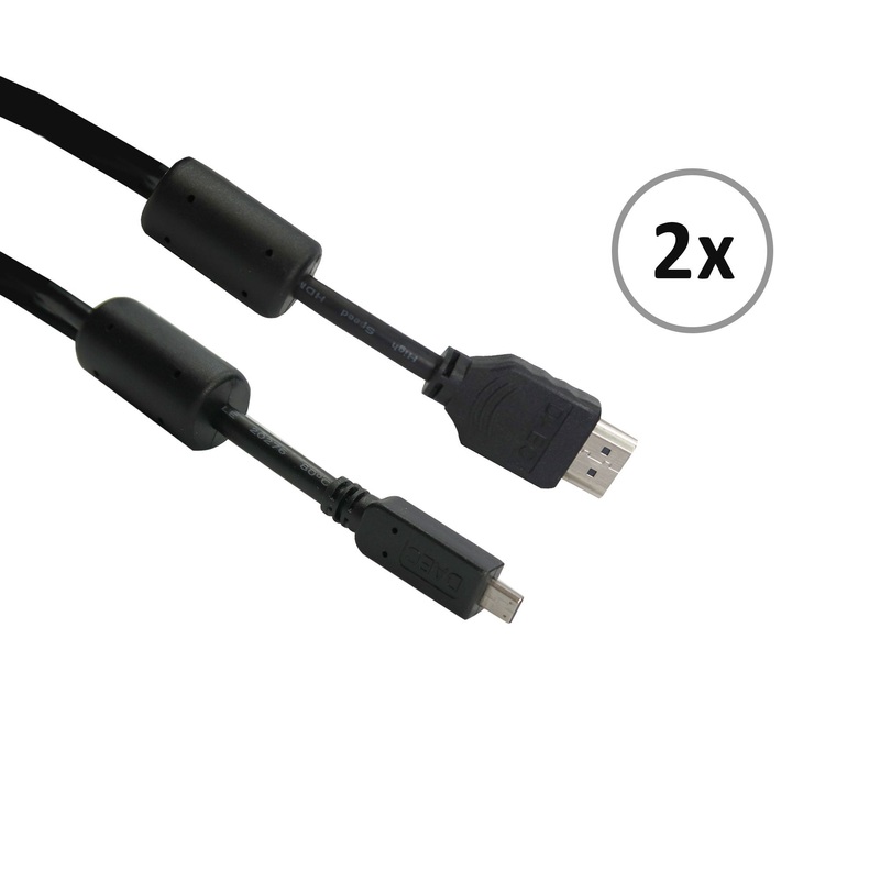 2x Innovexa Unita High-Speed Micro-HDMI to HDMI Cable with Ethernet 3′ AWM Style 20276