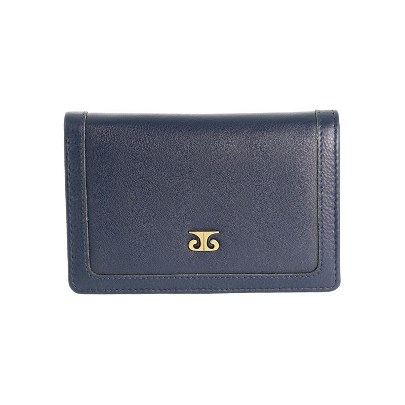 Pierre Cardin Women’s Leather Snap Button Bi-Fold Protected RFID Wallet Navy Orquestra