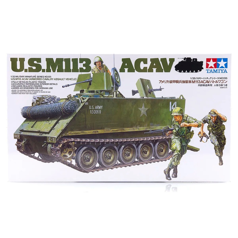 Tamiya 1/35 U.S. M113 Armoured Cavalry Assault Vehicle Scaled Plastic Model Kit Hobbies Direct